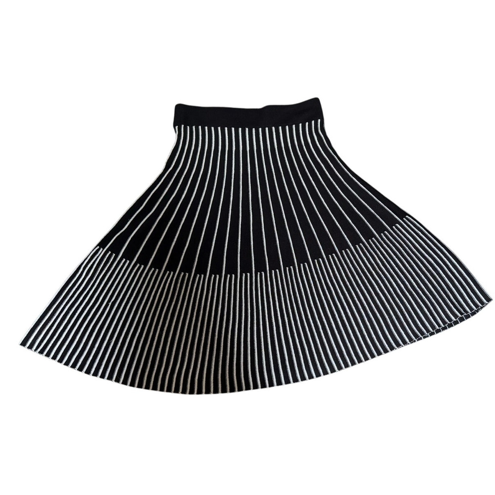 Love Scarlett Stripe Knit Fit-and-Flare Dress Black & White Size M NWT